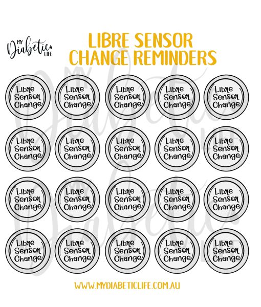 Libre Sensor Change Reminder Stickers