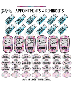 Diabetes Diary Reminder Stickers Ballerina