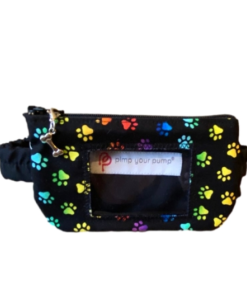 Insulin Pump Pouch Rainbow Paws with Vinyl Screen